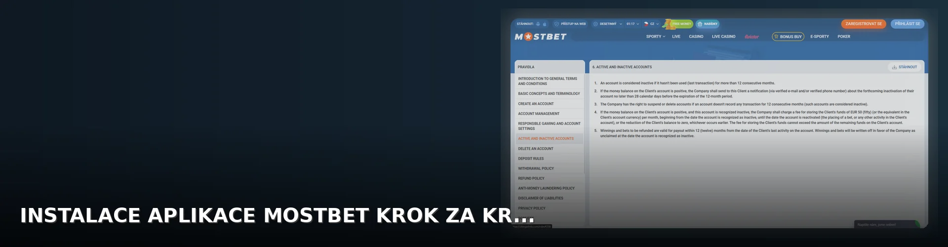 Mostbet - aplikace