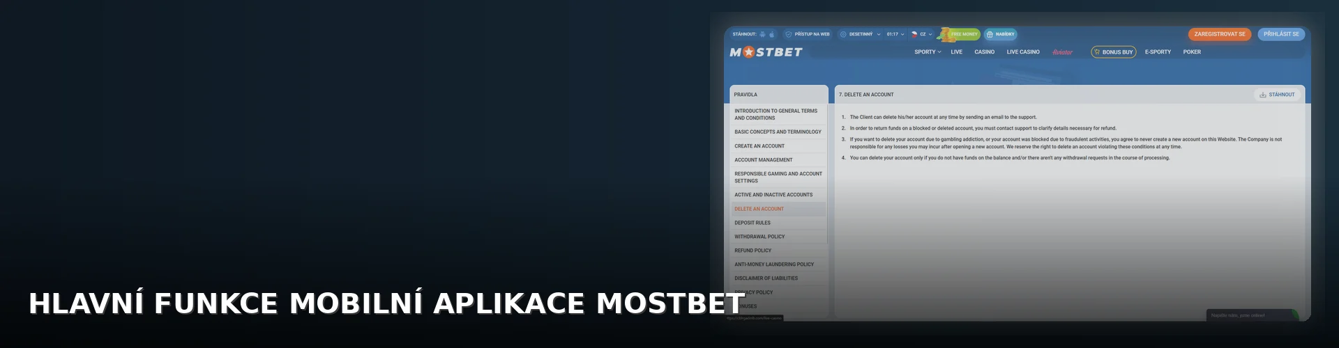 Mostbet - aplikace