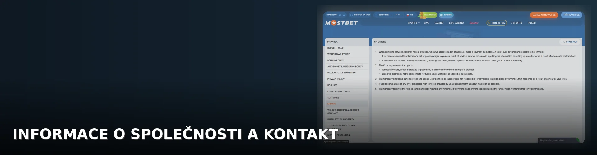 Mostbet - licence