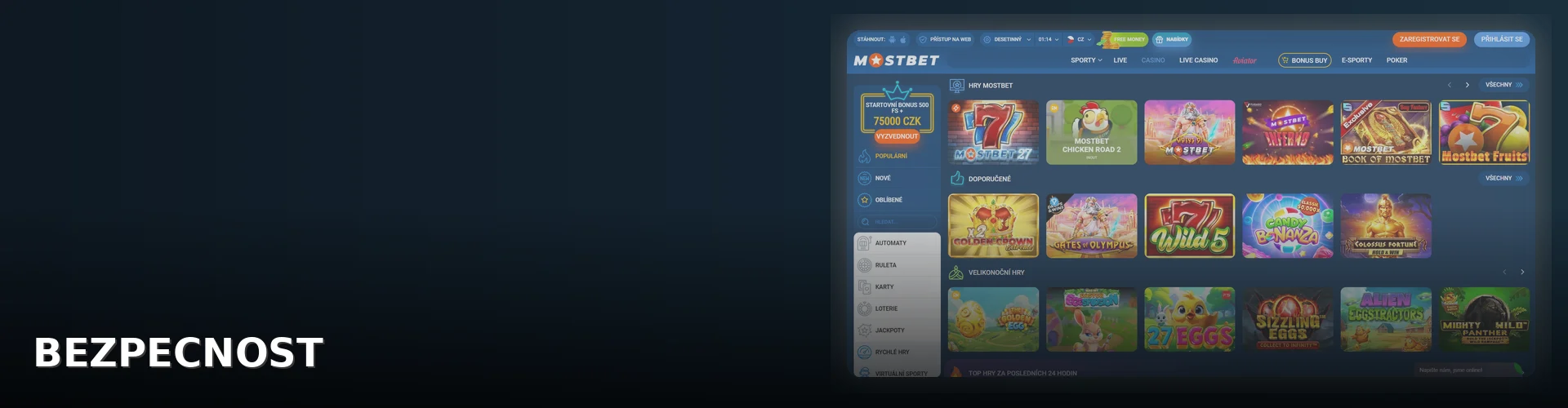 Mostbet - registrace