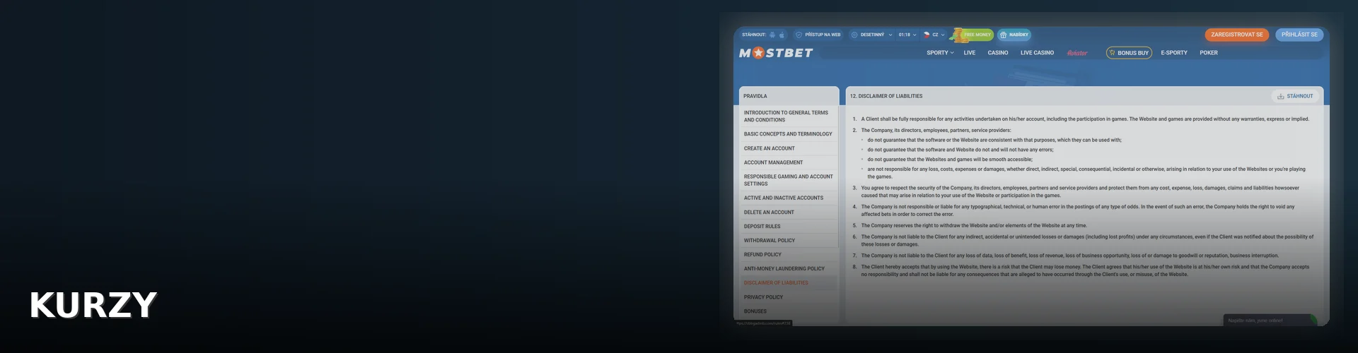 Mostbet sportovni sazky