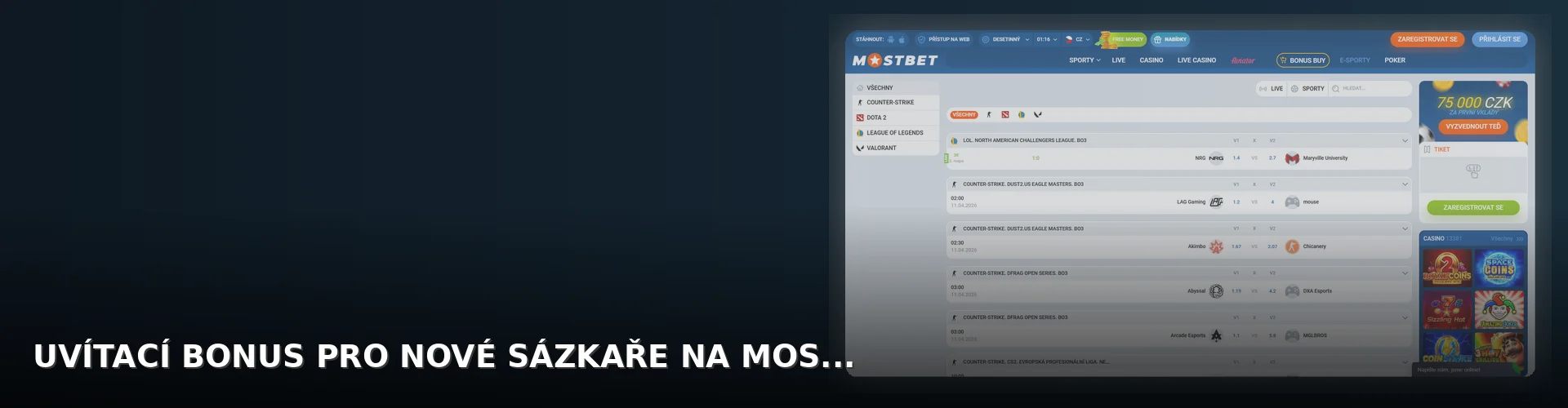 Mostbet sportovni sazky