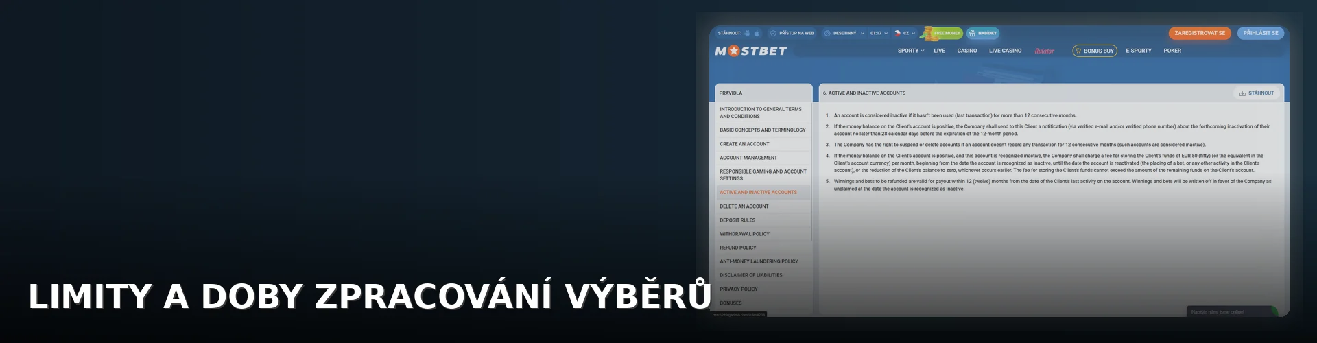 Mostbet - vyber_penez