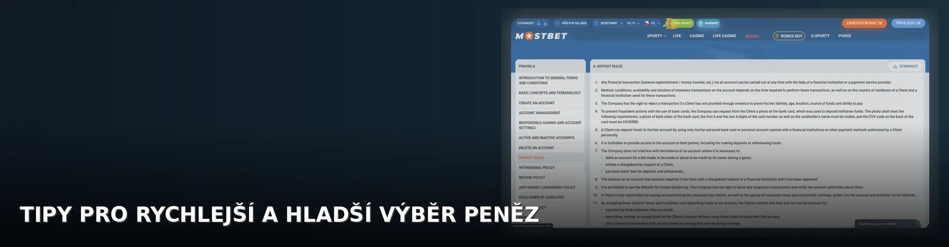 Mostbet - vyber_penez